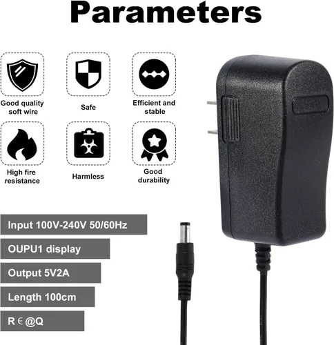 Vista 4 de Adaptador de corriente PS5V2000US, fuente de alimentación compatible con Yealink T29G T46S T48S T52S T54S T56A T58V T58A MP56 T46G 5V 2A Cargador