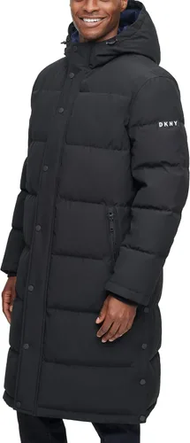 Vista 3 de DKNY Chaqueta de parka extra larga con capucha Arctic Cloth para hombre