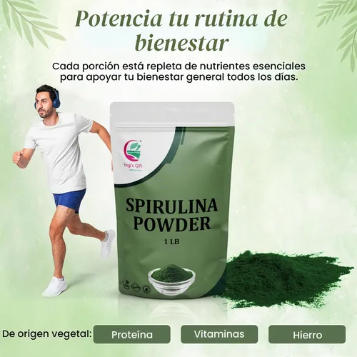 Vista 4 de Yogi's Gift® Spirulina en polvo 1 libra Perfecto para batidos