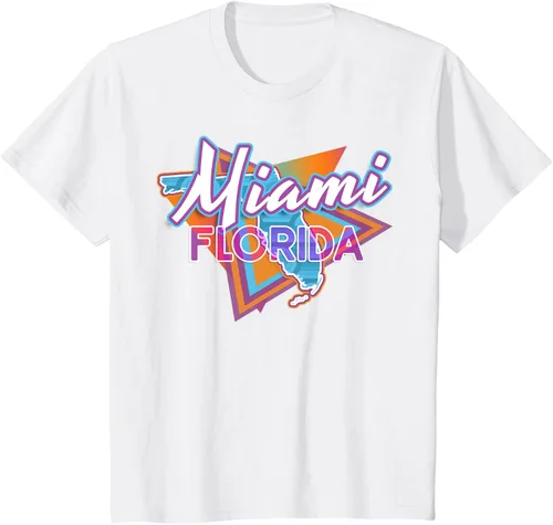 Vista 24 de Camiseta retro vintage de Miami Florida, Negro, S