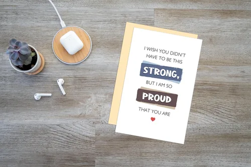 Vista 3 de Tarjeta de ánimo, tarjeta de simpatía sinceramente para amigo mejor amiga, tarjeta I'm So Proud That You, regalo de empatía para pacientes con cáncer