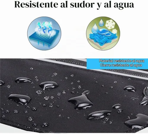 Vista 5 de Riñoneras para mujer, riñonera impermeable para hombres, cinturón ajustable para correr, cinturón de bolsillo delgado y expandible, soporte