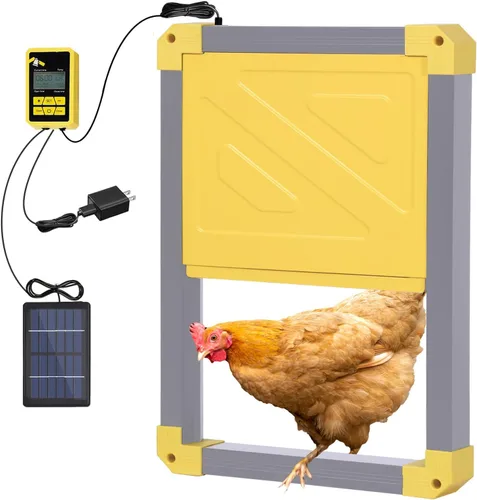 Vista 11 de Aivituvin Puerta automática de gallinero con calefacción, abridor automático resistente a la intemperie para gallineros/carreras de patos, modos
