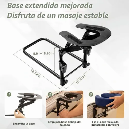Vista 3 de Reposacabezas de masaje para cama, cuna ajustable para masaje facial en casa, kit de mesa de masaje portátil para colchón de dormir, almohada boca