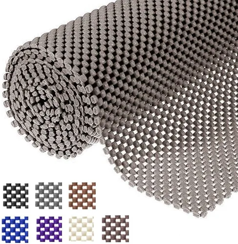 Vista 10 de Forro para Estantes Forro para Cajones Tapete Antideslizante Forros para Estantes 12" X 6.5' Patrón de Cuadrícula PVC No Adhesivo Forro con Agarre