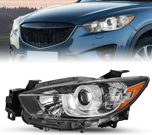 Vista 10 de Conjunto de faros SOCKIR para 2013-2016 Mazda CX-5 con bombillas, faro de proyector halógeno de reemplazo, lado izquierdo del conductor