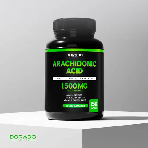 Vista 5 de Suplemento de ácido araquidónico de 1500 mg (150 cápsulas), suplemento muscular y de fuerza para masa muscular y recuperación para hombres