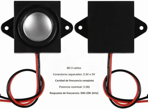 Vista 2 de 4 Piezas 3 Vatios 8 Ohms Altavoz Mini de Cavidad Única de Rango Completo Cavidad Móvil Portátil Máquina de Publicidad Altavoz Conector Interfaz