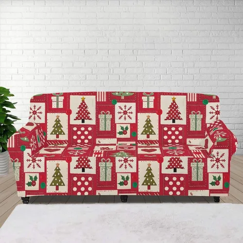 Vista 107 de Boatee Fundas de sofá de 1 pieza con diseño de copo de nieve azul, fundas elásticas para sofá, 1 cojín, protección de muebles, decoración para sala