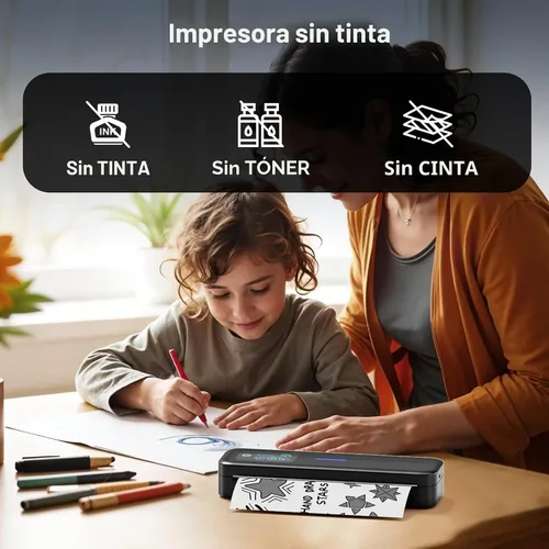 Vista 9 de Phomemo M832D Pantalla táctil Impresora portátil sin tinta térmica Negro
