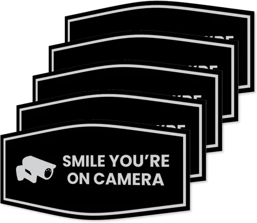 Vista 89 de Fancy Smile You're On Camera Letrero (negro) - Mediano (1 unidad)