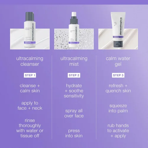 Vista 6 de Dermalogica Kit de rescate de piel sensible, el juego contiene: lavado facial, tónico e hidratante facial, cuidado de la piel para calmar, calmar