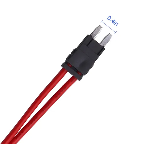 Vista 5 de Compatible 32V 16 AWG Specialized Car Fuse Holder Connector 20A, Low Profile Mini Blade Type for ATM Fusebox Panels, with 2Pcs Fuses,11.5 Inch