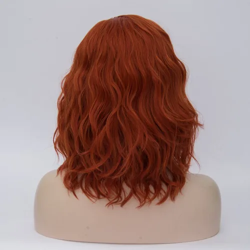 Vista 7 de Aicos Fashion - Peluca de pelo corto y rizado de 35 cm, resistente al calor, para uso diario o para carnaval, fiesta de disfraces, cosplay, peluca