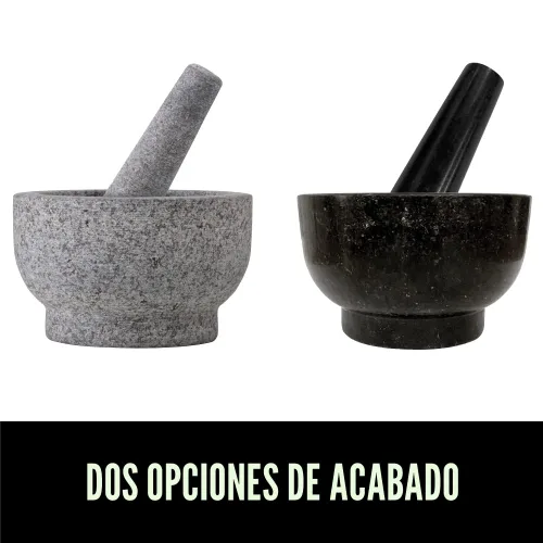 Vista 9 de GORILLA GRIP Juego de mortero y mazo de servicio pesado con base antideslizante, 100% piedra de granito molcajete tazón de guacamole, moler semillas