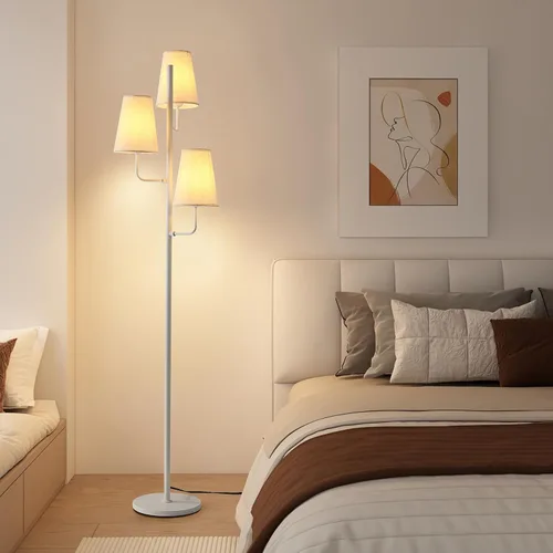 Vista 30 de Ventilador de techo atornillado con luz, luz de ventilador con mando a blanco-1