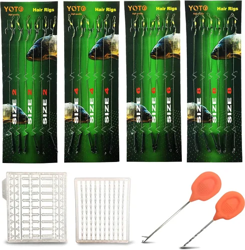 Vista 8 de YOTO Equipo de pesca de carpa, 24 piezas, equipo de pesca de carpa con gancho ancho de hueco, kit de pesca de carpa con accesorios de carpa, 24