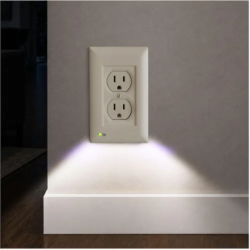 Vista 10 de Placa de cubierta de salida iluminada y luz nocturna LED, cubierta de toma de corriente de pared para cortes de energía durante tormentas de hielo
