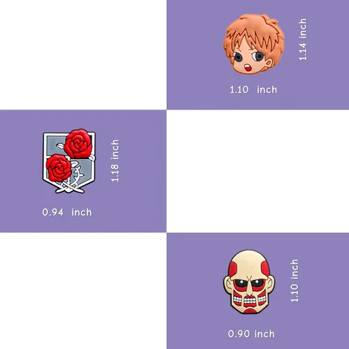 Vista 2 de 25 dijes de zapatos de anime para sandalias de cocodrilo, accesorios de anime para adultos, mujeres y hombres, recuerdos de fiesta, Metal