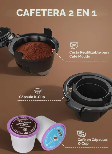 Vista 2 de [Usado] COWSAR Cafetera comercial de una sola porción, cafetera K Cup para cápsulas y café molido, cafetera de cápsulas con tanque de agua de 40