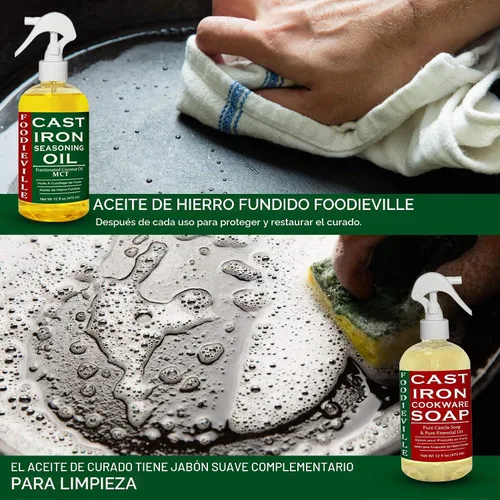 Vista 7 de Creation Farm - Acondicionador antiadherente de aceite de hierro fundido para condimentos, planchas, parrillas de barbacoa, parrillas planas, hornos