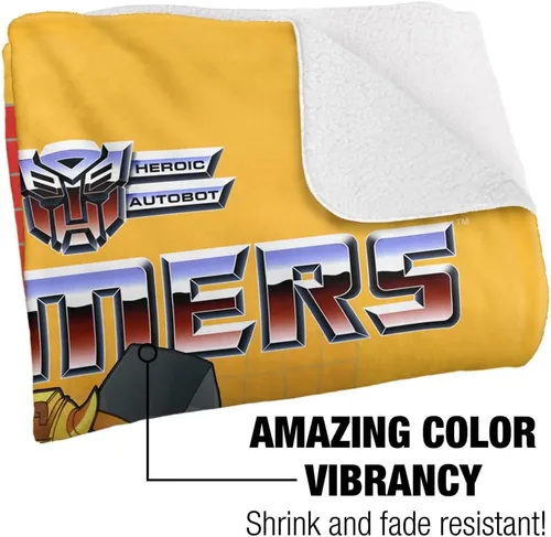 Vista 3 de Transformers Bumblebee Silky Touch Sherpa Back Manta súper suave