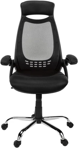 Vista 4 de Monarch Specialties 7268, altura ajustable, giratoria, ergonómica, reposabrazos, escritorio para computadora, trabajo, metal, negro, contemporáneo