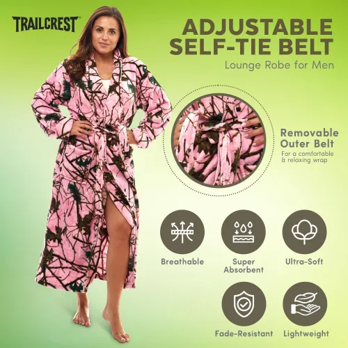 Vista 3 de TrailCrest Albornoz de felpa para mujer con cuello de chal
