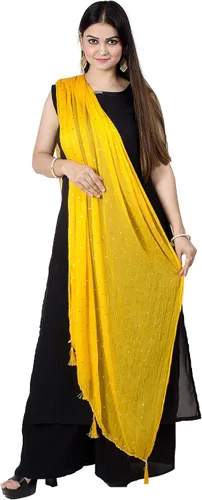 Vista 23 de Chandrakala Chal Dupatta de gasa para mujer, chal envolvente Chunni, beige (D191-P)
