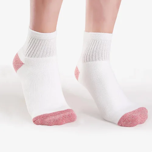 Vista 5 de Calcetines tobilleros para mujer, calcetines de algodón acolchados completos, 6 pares de calcetines atléticos antiampollas 7-1010-13