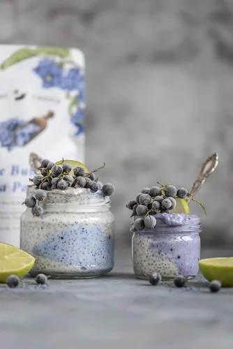 Vista 5 de Ancient Choice Butterfly Pea Flower - Polvo de campanita azul (4 onzas), té matcha azul, grado ceremonial (más alto), grado culinario crudo
