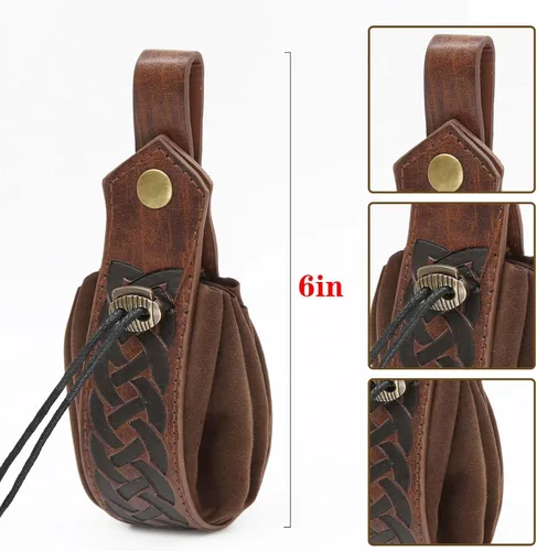 Vista 9 de Conjunto de disfraz de caballero medieval con brazaletes de cuero, accesorios retro para Halloween