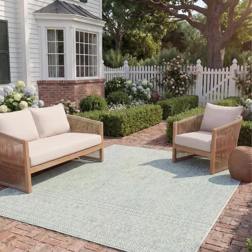Vista 50 de SAFAVIEH Alfombra lavable al aire libre, colección Courtyard - 2'3" x 5', gris y negro, no desprende pelusa y fácil limpieza, ideal para patio