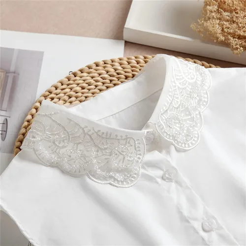 Vista 4 de SUZALA Collar de media camisa para mujer, collares falsos desmontables