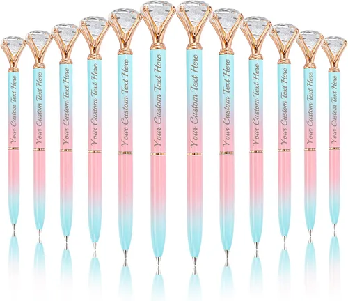 Vista 23 de Bolígrafos personalizados de diamantes grandes, bolígrafo de cristal grabado personalizado con logotipo de nombre, bolígrafo de lujo personalizado