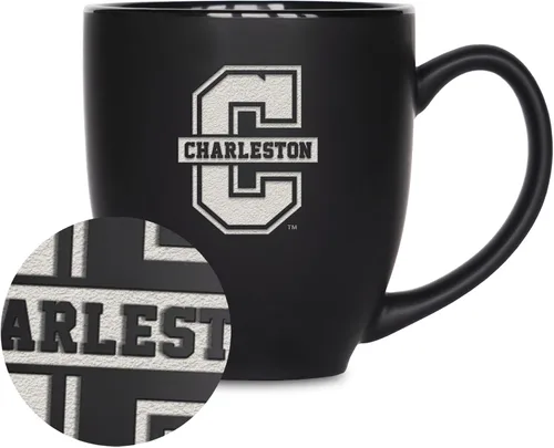 Vista 322 de Rico Industries - Taza de cerámica mate negra con grabado láser estándar de 15oz para NCAA (escuelas T & U) - Para bebidas calientes o frías