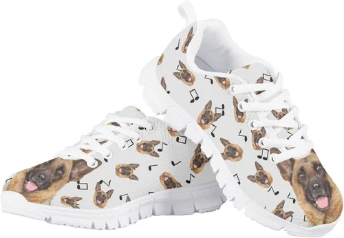Vista 2 de Divertidos zapatos de tenis con estampado de perro y gato para niñas y niños, de malla ligera, zapatos deportivos casuales para correr