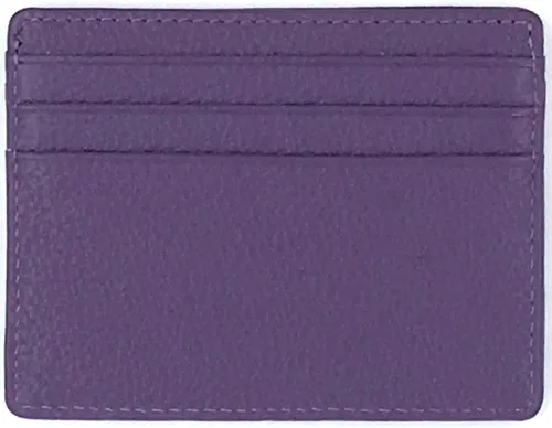 Vista 2 de Tapp Collections RFID Protect Slim Minimalista Bolsillo Cartera de Cuero Tarjetero, Púrpura, Minimalista