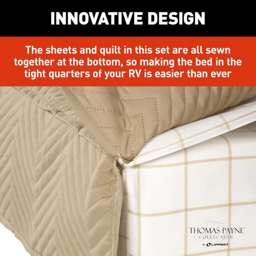 Vista 6 de Easy Zzzs - Juego de ropa de cama para caravana, tamaño King estrecho, color marrón