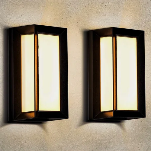 Vista 4 de Lámpara LED moderna de pared para exteriores de 18 W, rectangular, 1800 lúmenes, luces brillantes para porche, 3000 K, 4500 K, 6000 K, iluminación