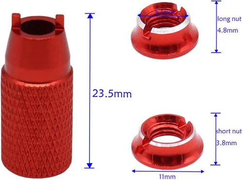 Vista 3 de 8 tuercas de interruptor de transmisor de control de aluminio y llave de instalación compatibles con control remoto Futaba JR/frsky Interruptor