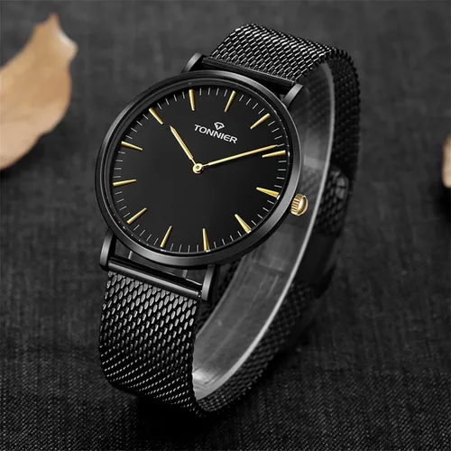 Vista 6 de RUIWATCHWORLD Men's Analog Quartz Watch Men Ultra-Thin Dial Watches Stainless Steel Waterproof Fashion Wrist Watch