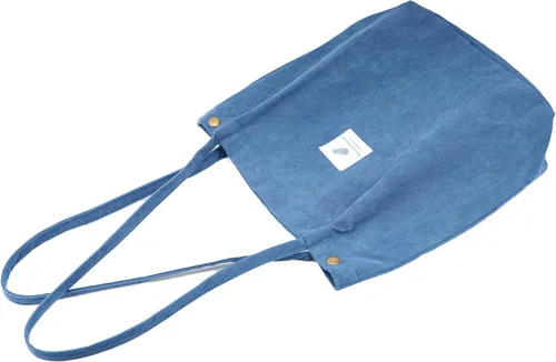 Vista 5 de Linda bolsa de pana para mujer, bolsas de hombro de lona para viajes y compras