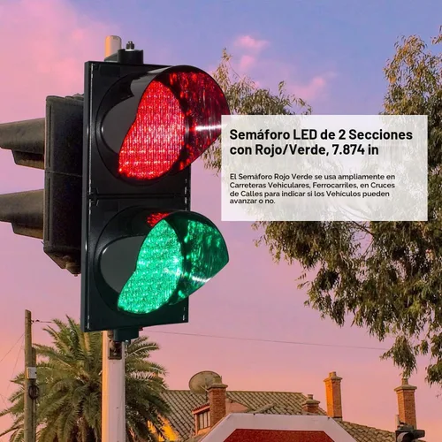 Vista 6 de BBMi DC9-36V 200mm (8inch) Señal de tráfico de Stop & Go rojo/verde, IP65 impermeable industrial advertencia LED luz de parada