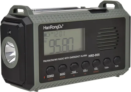 Vista 3 de Radio de emergencia 10000MAH Radio meteorológica solar manivela AM/FM/SW/NOAA radio de onda corta portátil con cargador de teléfono celular