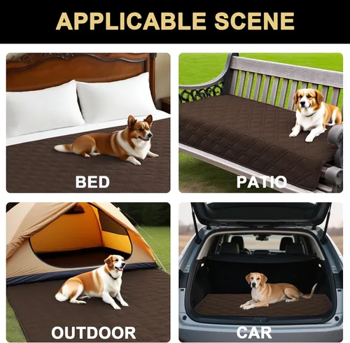 Vista 7 de Manta impermeable para perro, funda de cama para mascotas, para muebles, cama, sofá, sofá biplaza con respaldo antideslizante