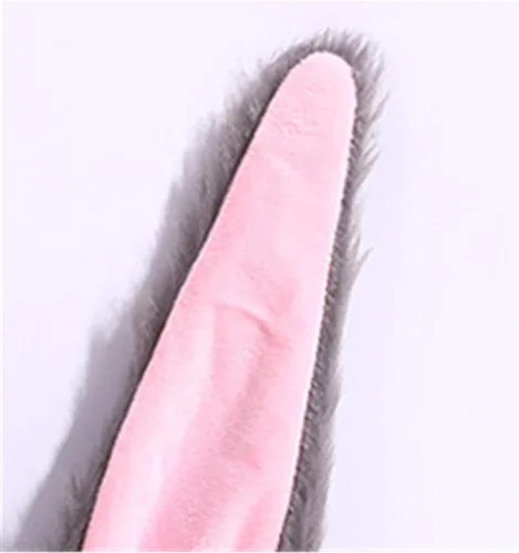 Vista 5 de JOYVIP Diadema de orejas de conejo de Pascua con orejas de conejo de peluche para fiesta de cosplay