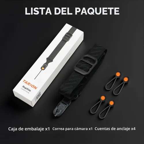 Vista 8 de TARION Correa magnética de liberación rápida para el cuello de la cámara Correa para el cuello negro