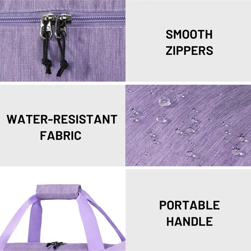 Vista 7 de MIER Bolsa de deporte redonda con compartimento para zapatos y bolsillo húmedo, bolsa de mano ligera para hombres y mujeres, entrenamiento, fitness