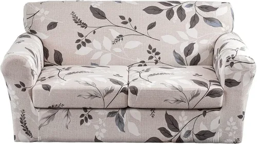 Vista 42 de KRFOONN Funda de sofá de 4 piezas con estampado para sofás de 3 cojines, funda elástica con 3 fundas de cojín separadas, protector de muebles